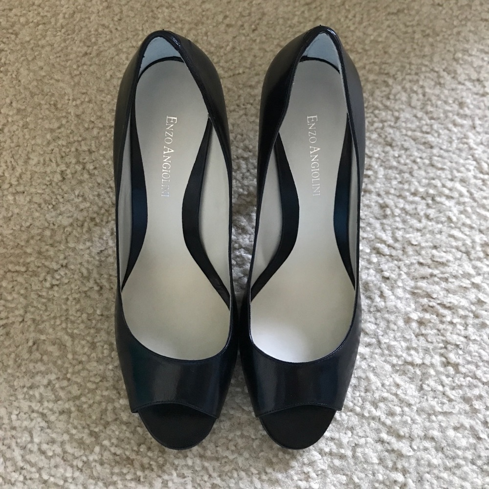COPY - Enzo Angiolini Black Peep Toe 4" Heels 8.5…